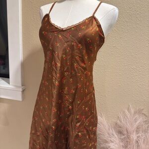 Floral Brown Slip Dress